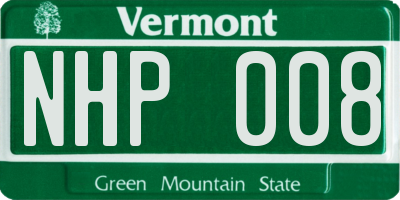 VT license plate NHP008