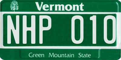 VT license plate NHP010
