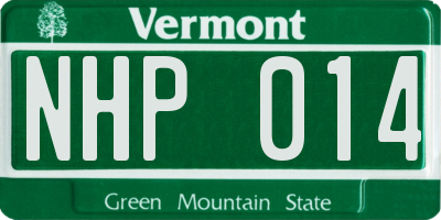 VT license plate NHP014