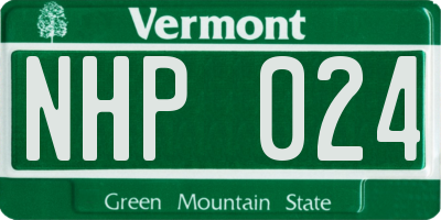 VT license plate NHP024