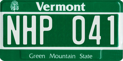 VT license plate NHP041