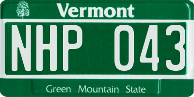 VT license plate NHP043