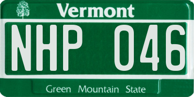 VT license plate NHP046