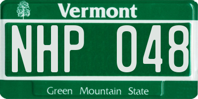 VT license plate NHP048