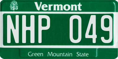 VT license plate NHP049