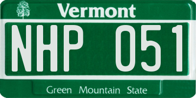 VT license plate NHP051