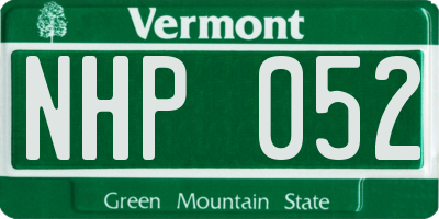 VT license plate NHP052