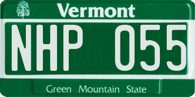 VT license plate NHP055