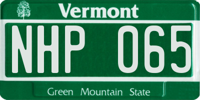VT license plate NHP065