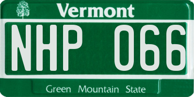 VT license plate NHP066