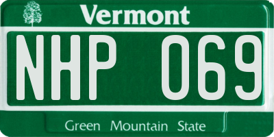 VT license plate NHP069