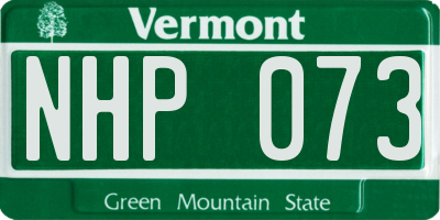 VT license plate NHP073