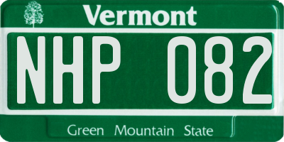 VT license plate NHP082