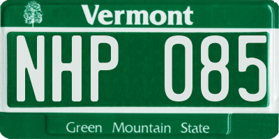 VT license plate NHP085