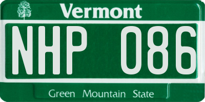VT license plate NHP086