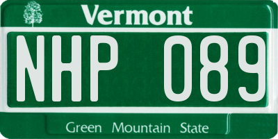 VT license plate NHP089