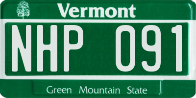 VT license plate NHP091