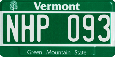 VT license plate NHP093