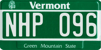 VT license plate NHP096