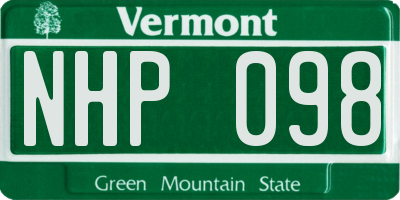 VT license plate NHP098