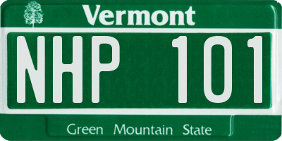 VT license plate NHP101