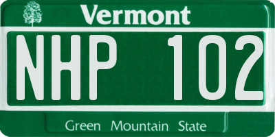 VT license plate NHP102