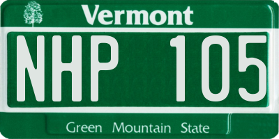 VT license plate NHP105