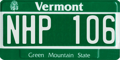 VT license plate NHP106