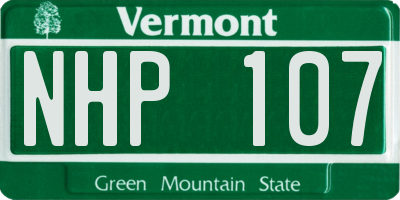 VT license plate NHP107