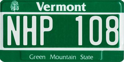 VT license plate NHP108