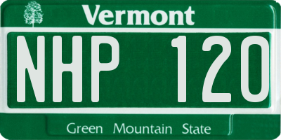 VT license plate NHP120
