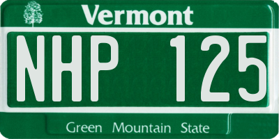 VT license plate NHP125