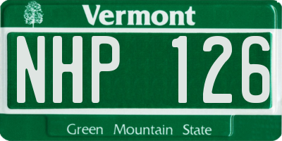 VT license plate NHP126