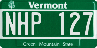 VT license plate NHP127