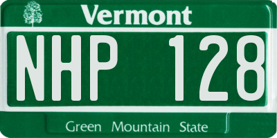 VT license plate NHP128