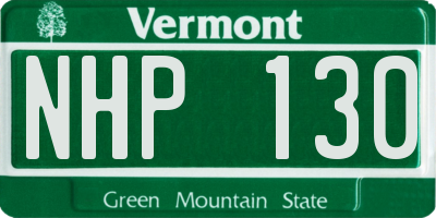 VT license plate NHP130