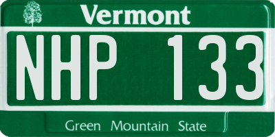 VT license plate NHP133