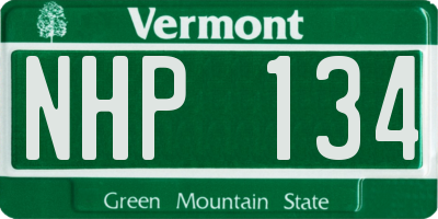 VT license plate NHP134