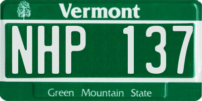 VT license plate NHP137