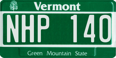 VT license plate NHP140