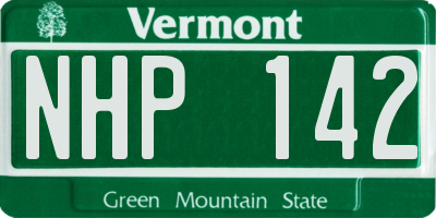 VT license plate NHP142