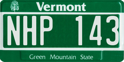 VT license plate NHP143