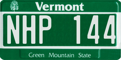 VT license plate NHP144