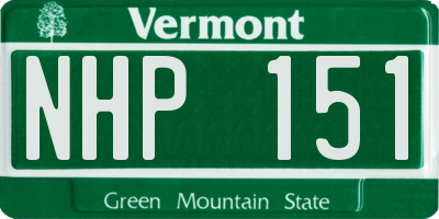 VT license plate NHP151