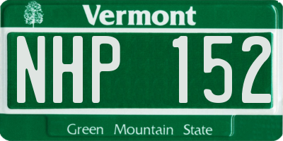 VT license plate NHP152
