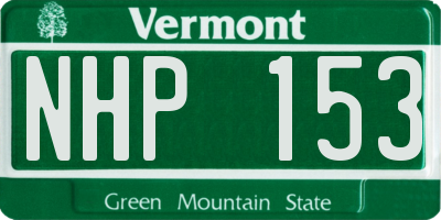 VT license plate NHP153
