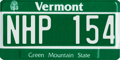 VT license plate NHP154