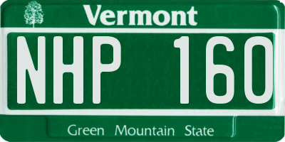 VT license plate NHP160