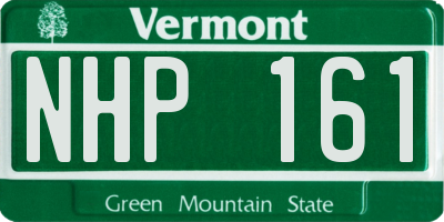 VT license plate NHP161