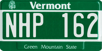 VT license plate NHP162